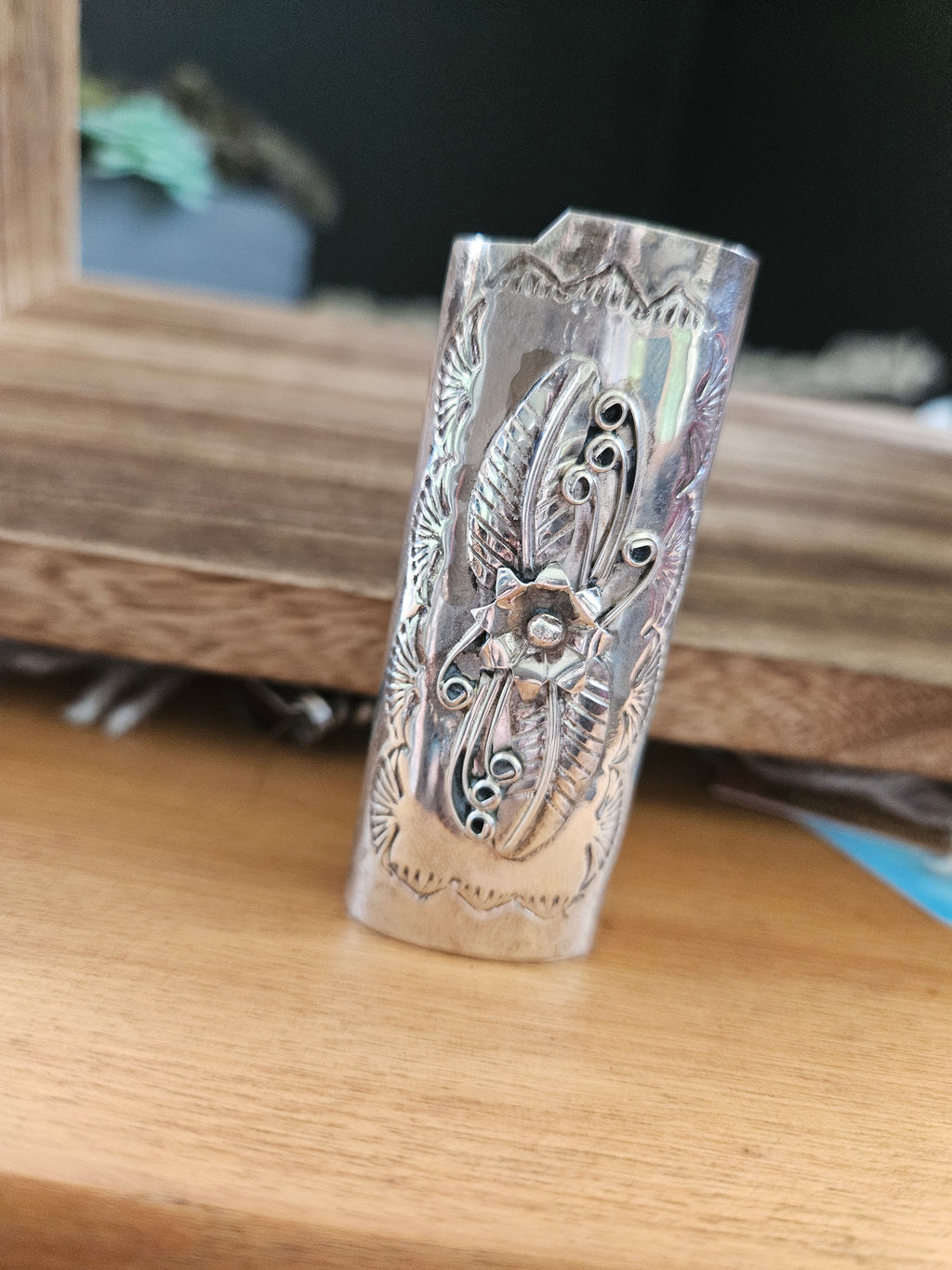 Sterling Floral Lighter Cover