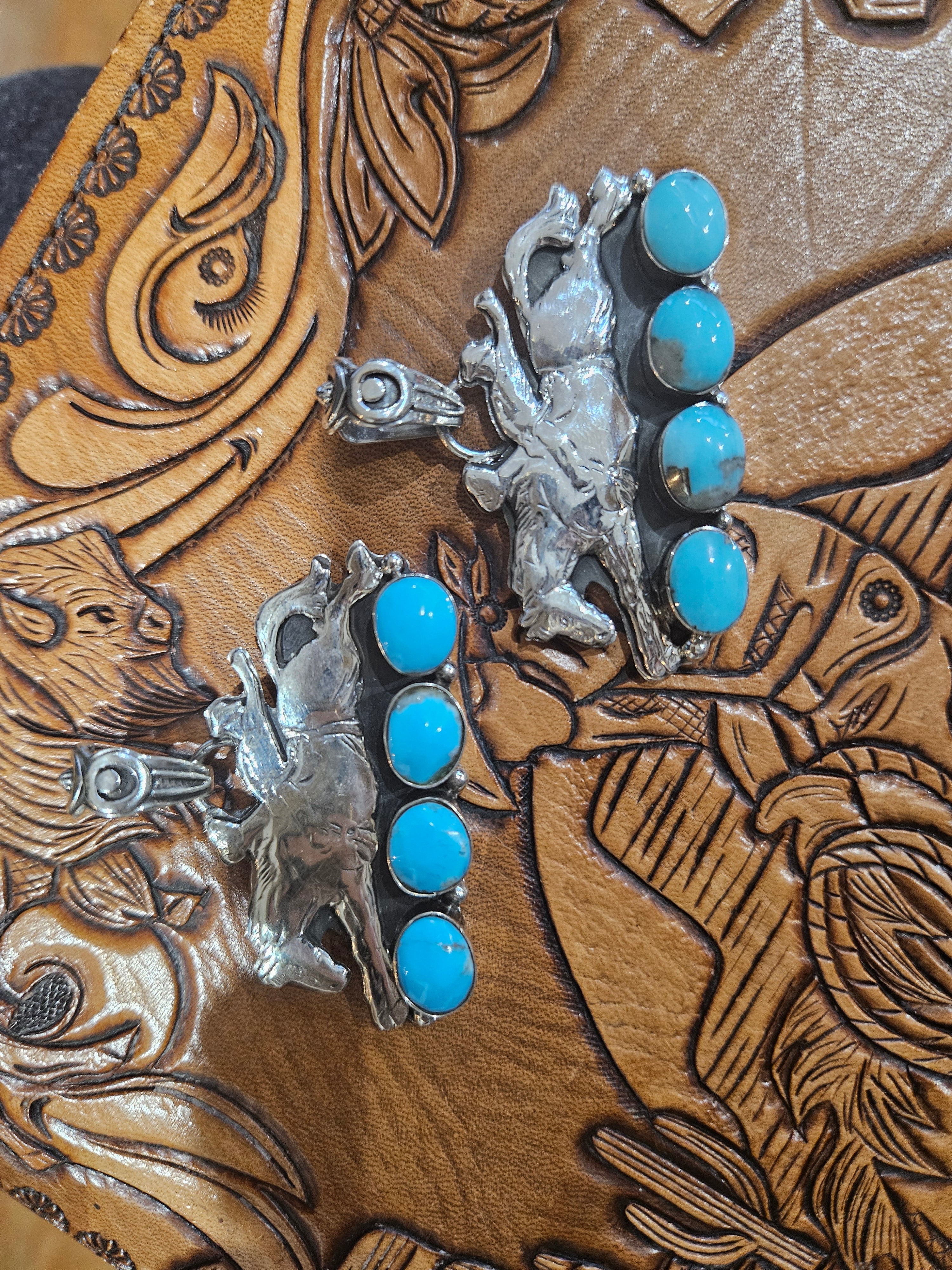 Bucking Bronc Turquoise Horse Pendant