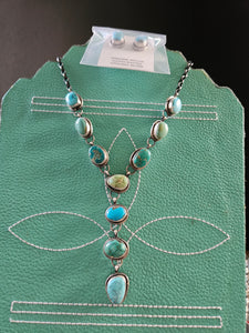 Turquoise Rainbow Royston Lariat Necklace Set SALE
