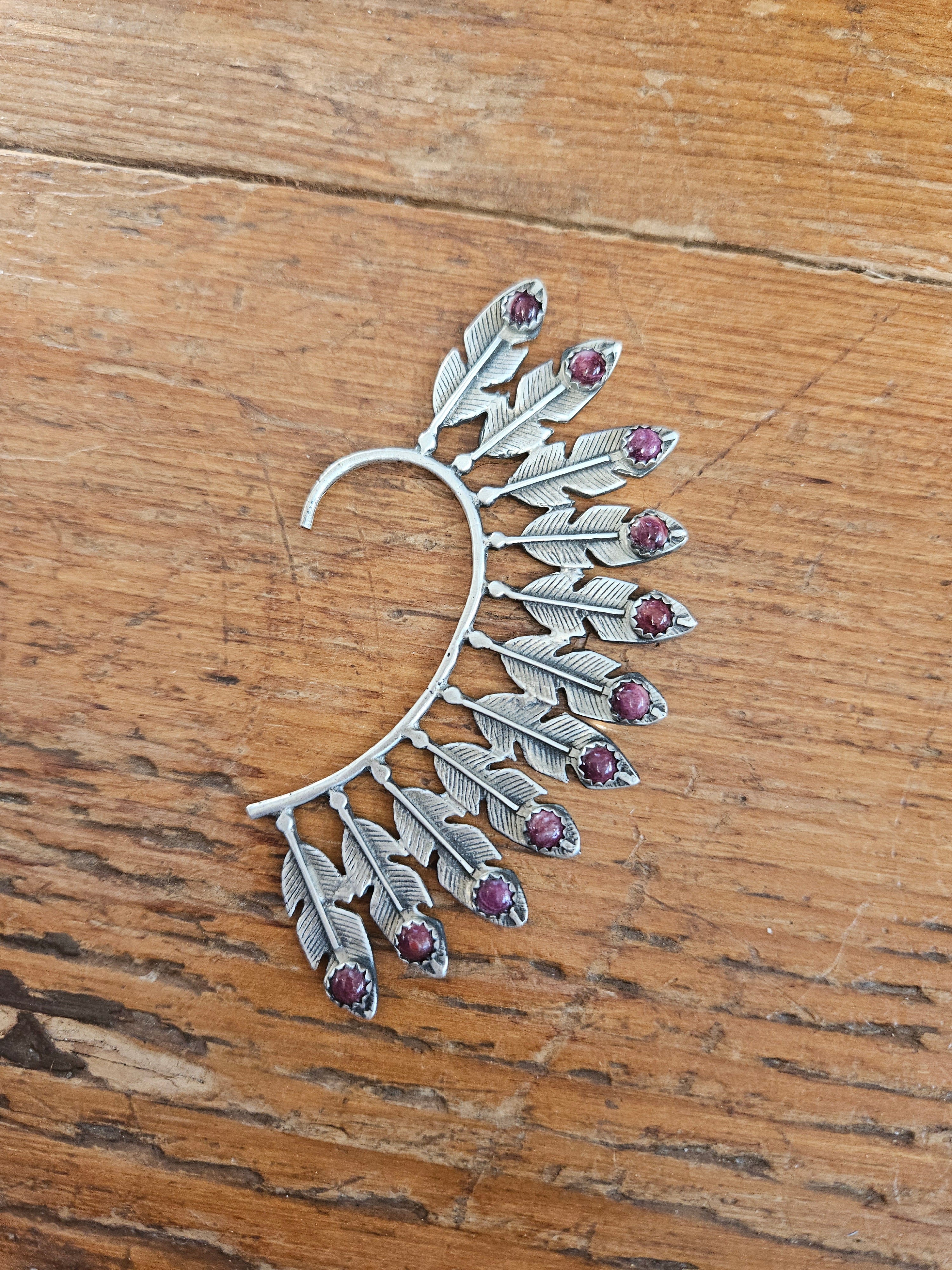 Purple Spiny Oyster Feather Ear Climber