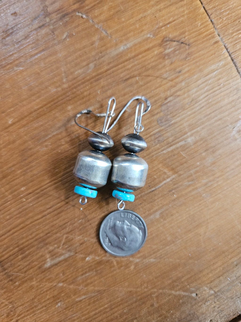 Navajo Pearl and Turquoise Earrings