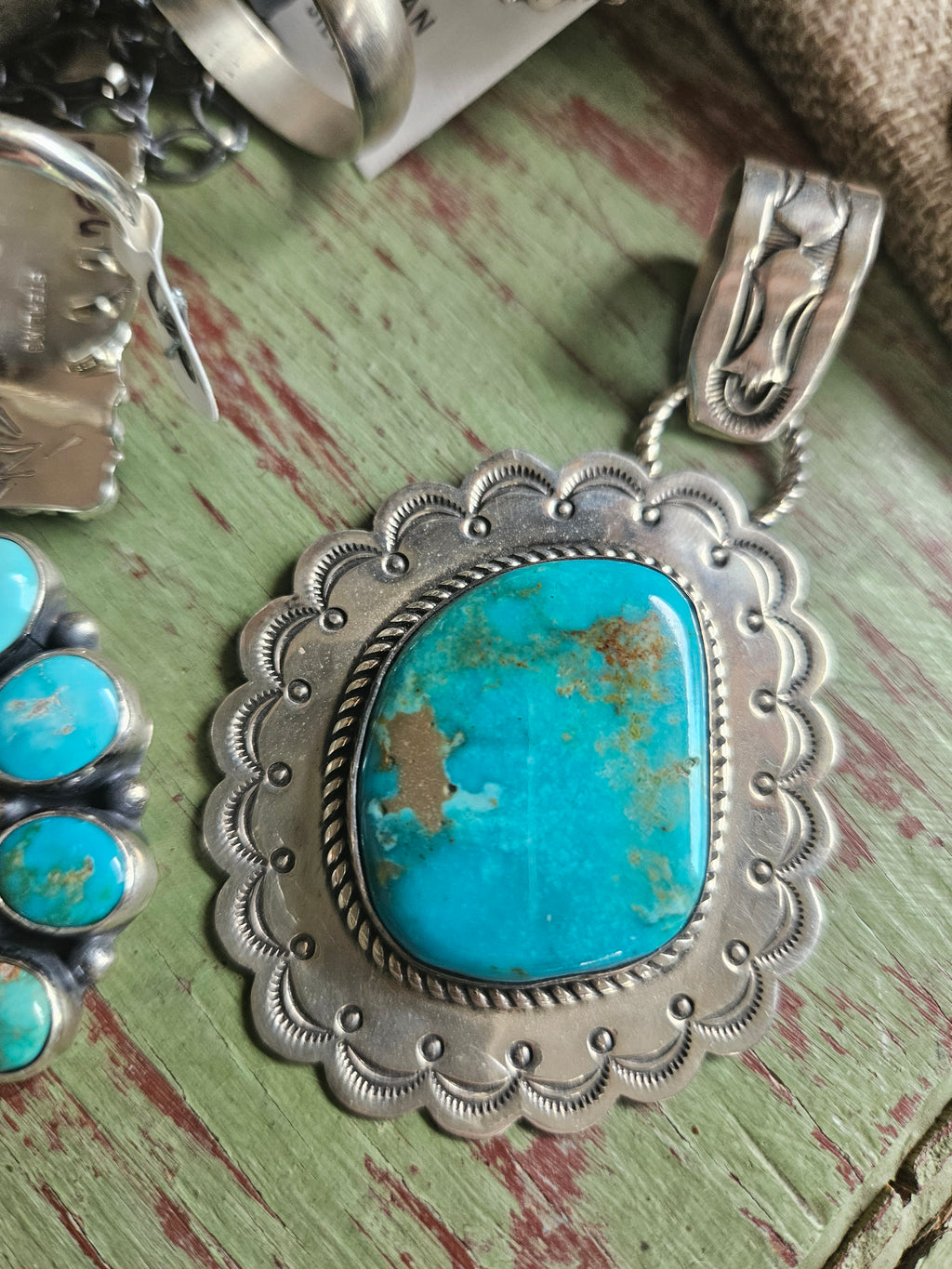 Turquoise Concho Pendant