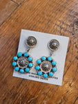 Turquoise Cluster Concho Earrings