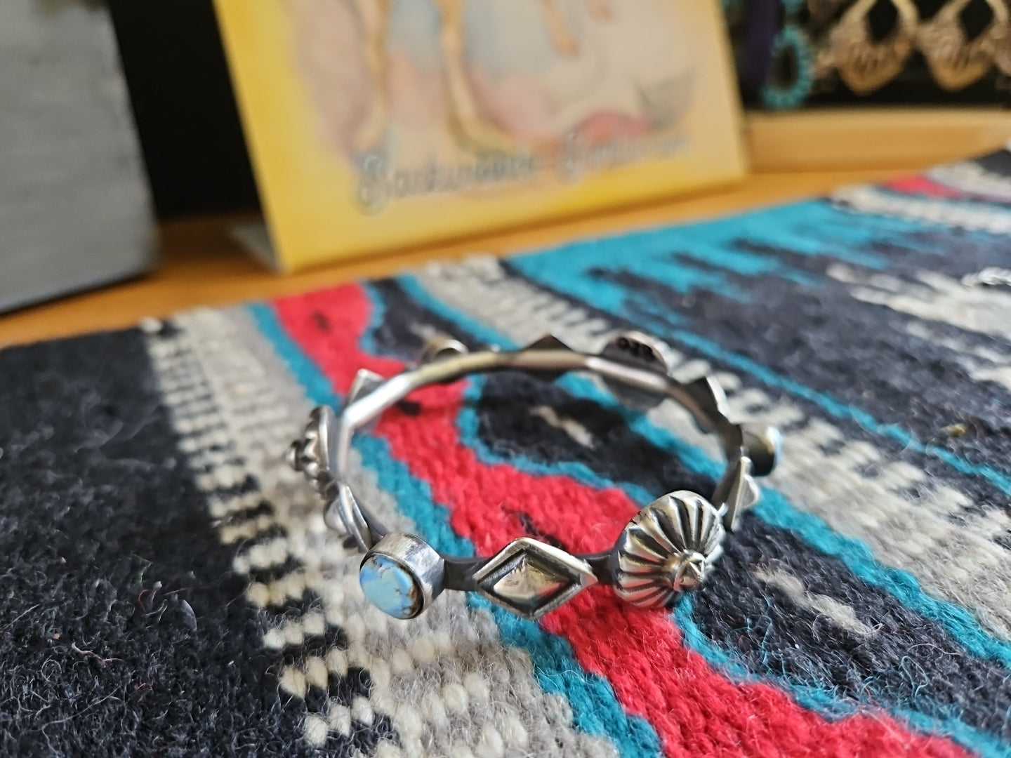 Heavy THICK Silver Turquoise Golden Hills Chimney Butte Bangle SALE