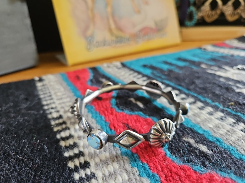Heavy THICK Silver Turquoise Golden Hills Chimney Butte Bangle SALE