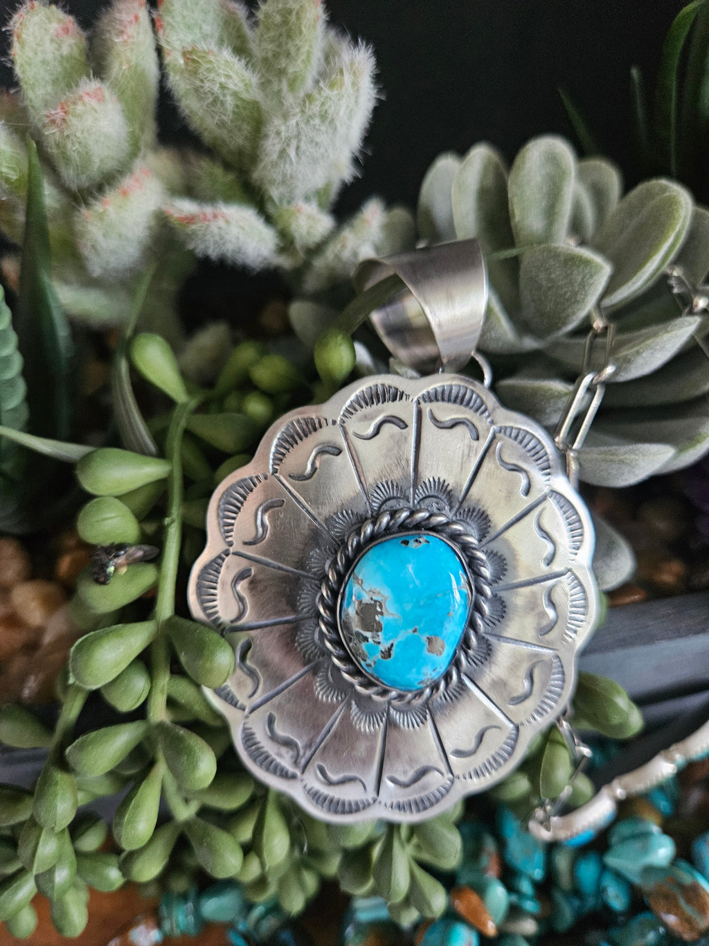 Chimney Butte Turquoise Concho Pendant