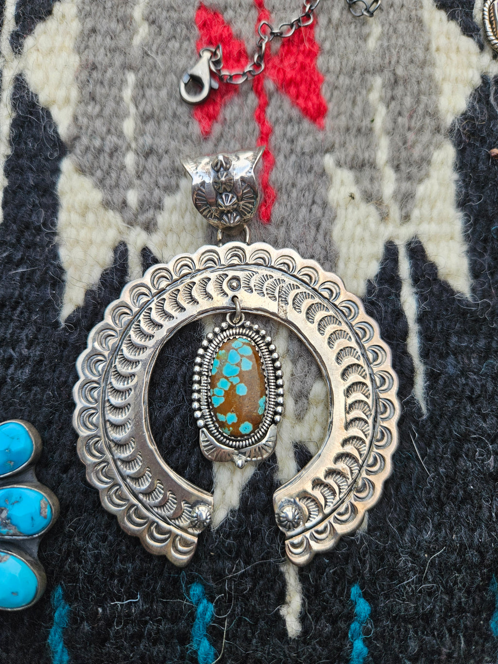 Number 8 Turquoise Naja Pendant