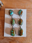 3 Stone Turquoise Earrings