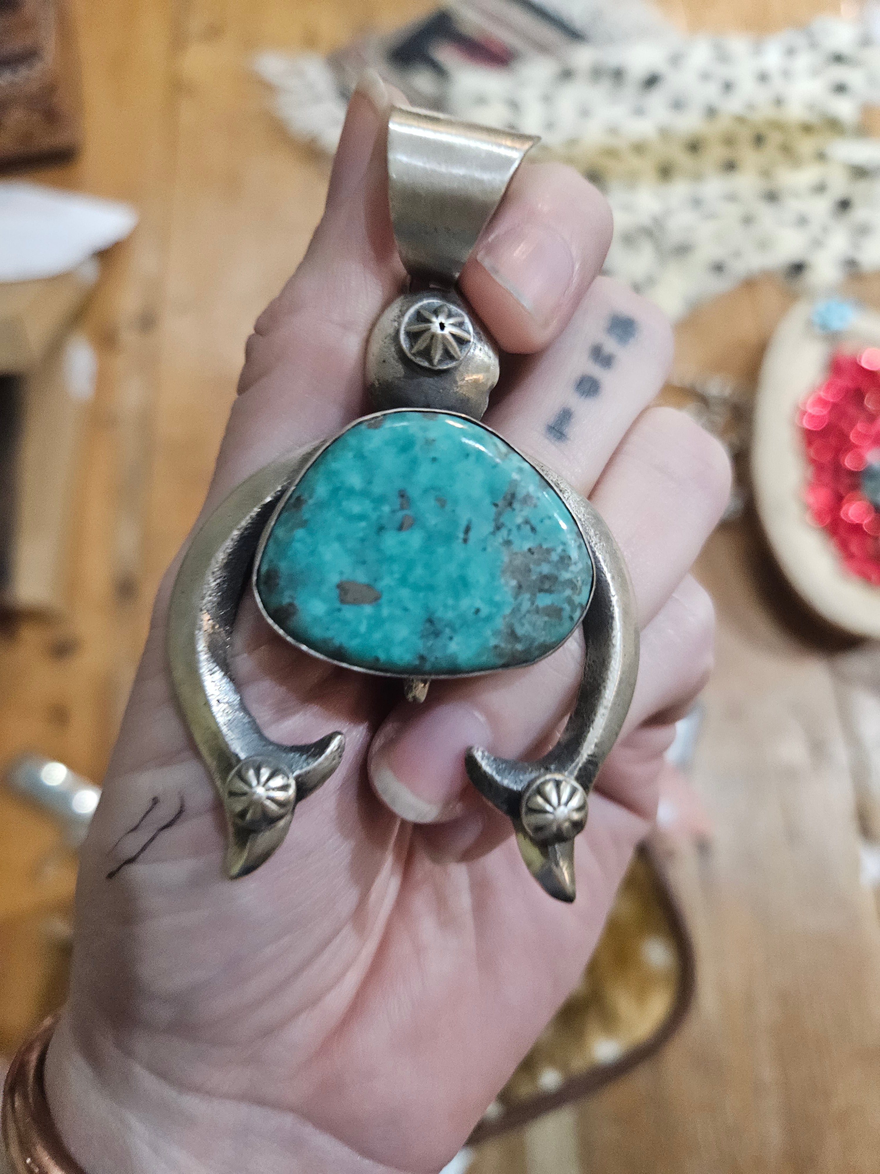Chimney Butte Thick Turquoise Naja Pendant