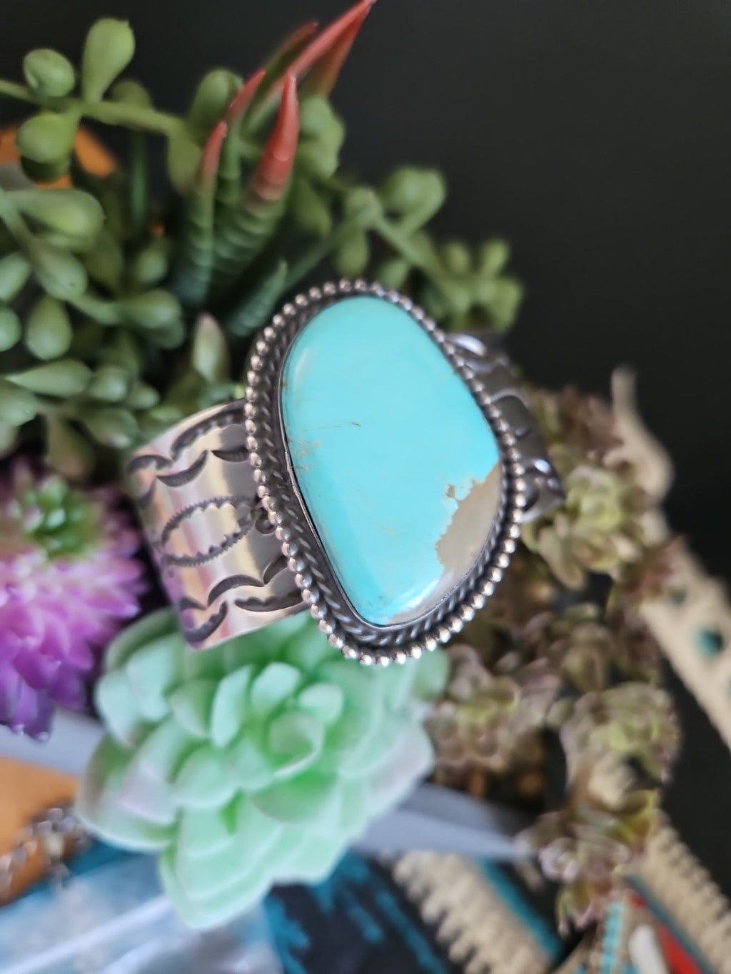 Chimney Butte Number 8 THICK Turquoise Cuff SALE