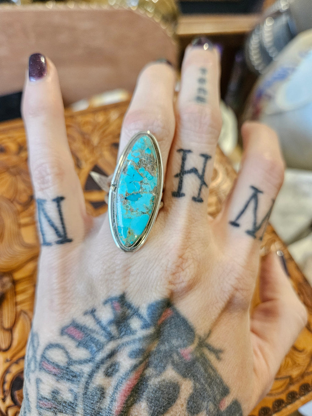 Kingman Turquoise Ring Size 7