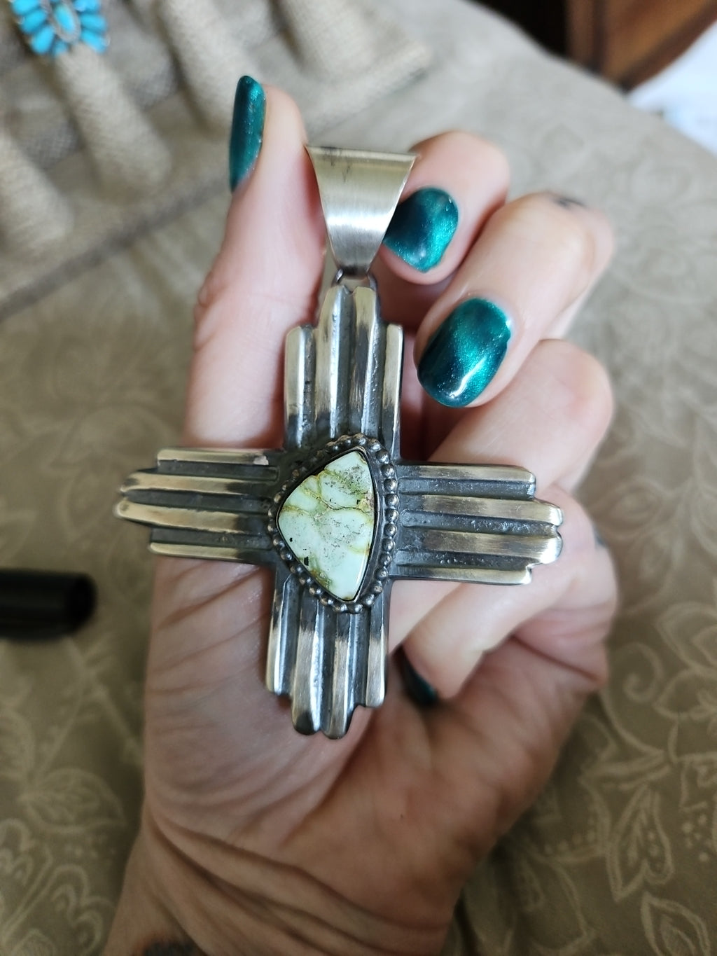 Chimney Butte Palomino Zia Cross Pendant