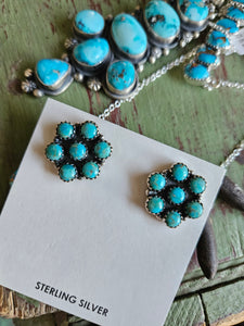 Turquoise Cluster Earrings