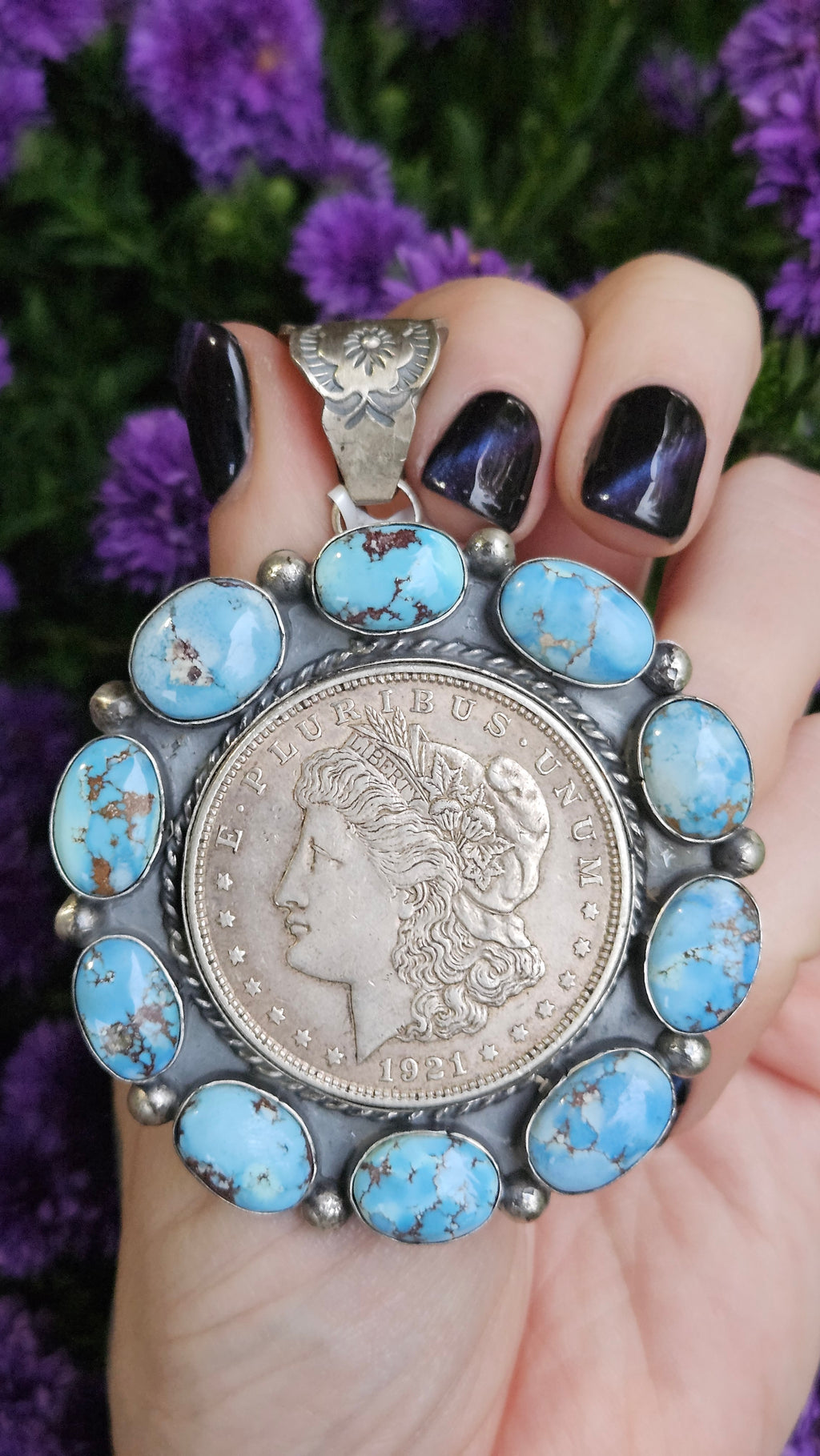 Huge Golden Hills Coin Pendant