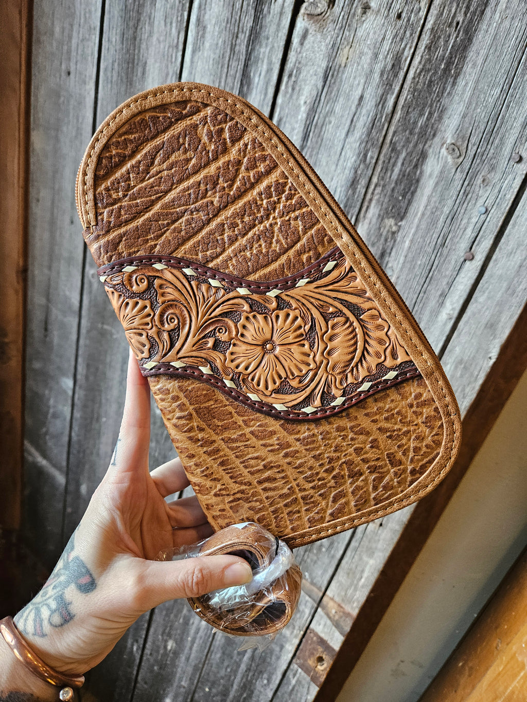 Leather Tooled Gun Case