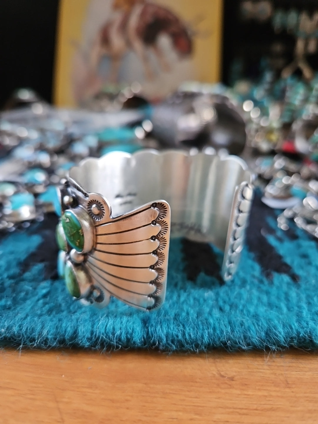 Sonoran Gold Turquoise Cluster Statement Cuff SALE