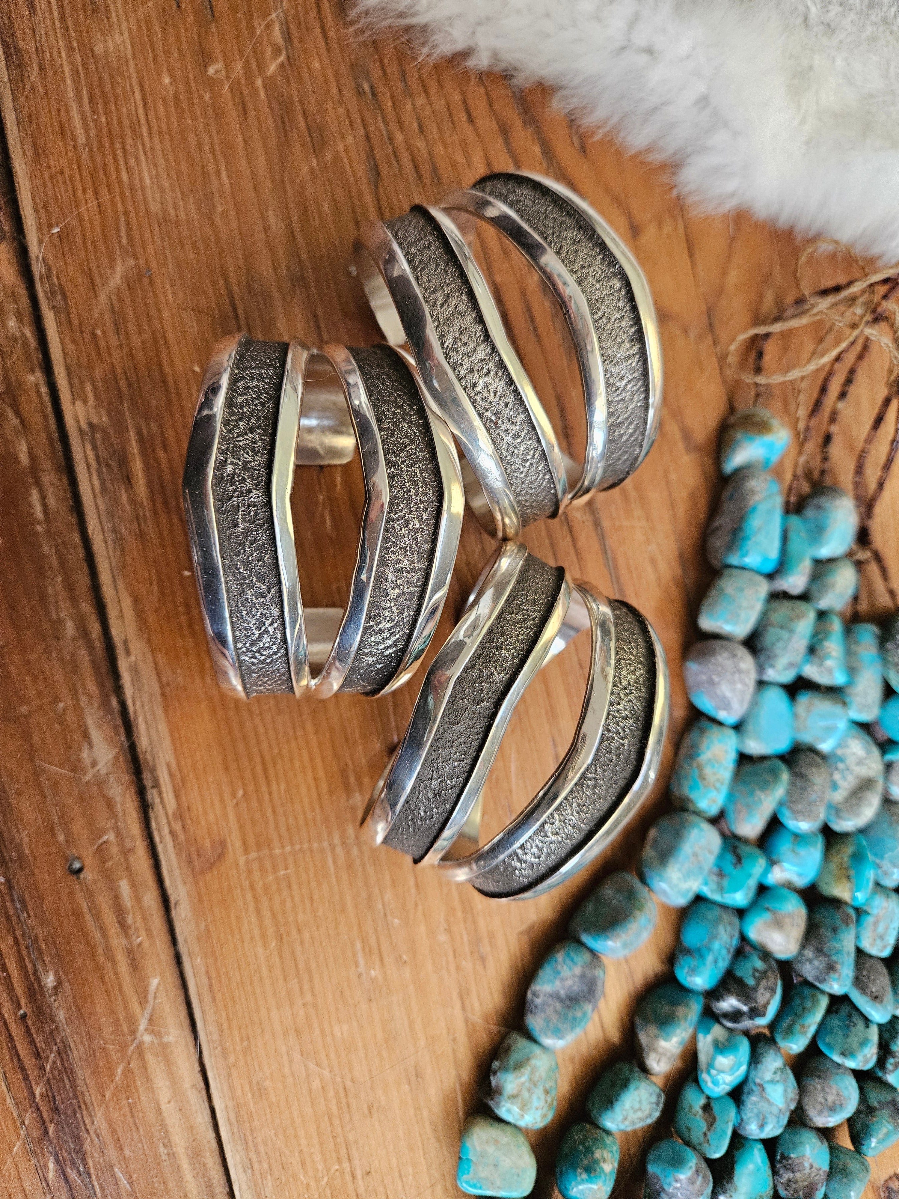 Chevron Tufa Sterling Cuff