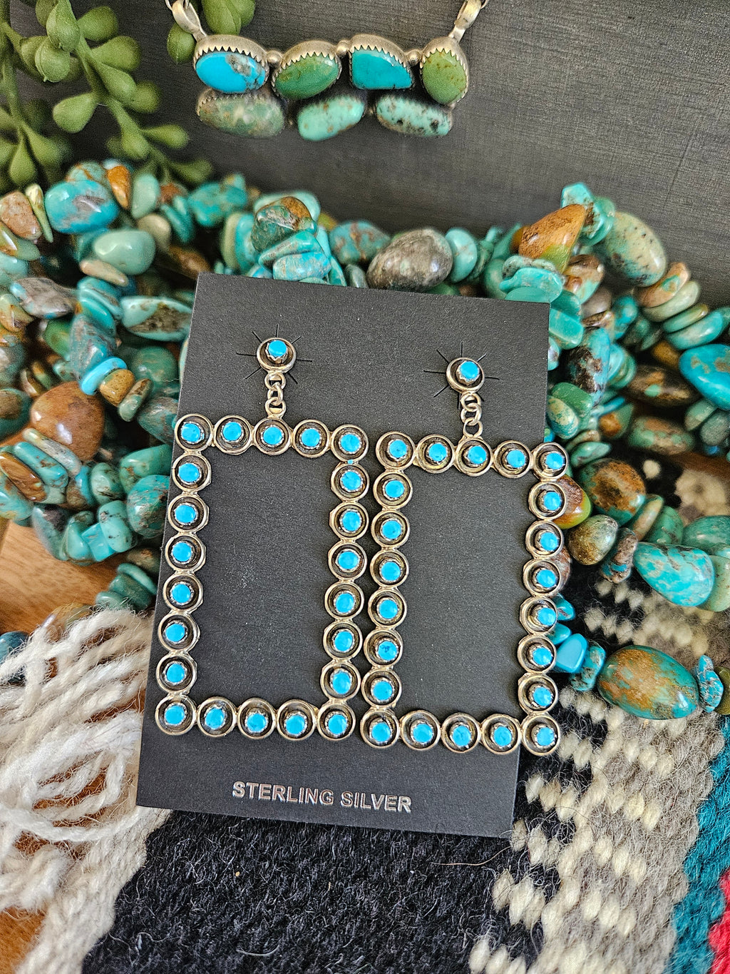 Rectangle Snakeeye Statement Earrings