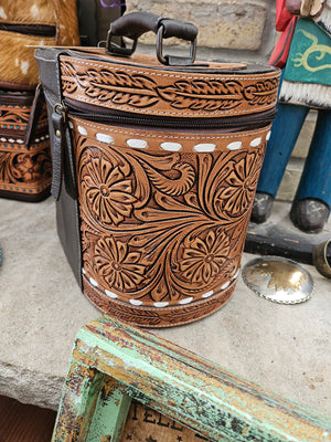 Tooled Leather Big Thunderbird Train Case Travel Case Box SALE