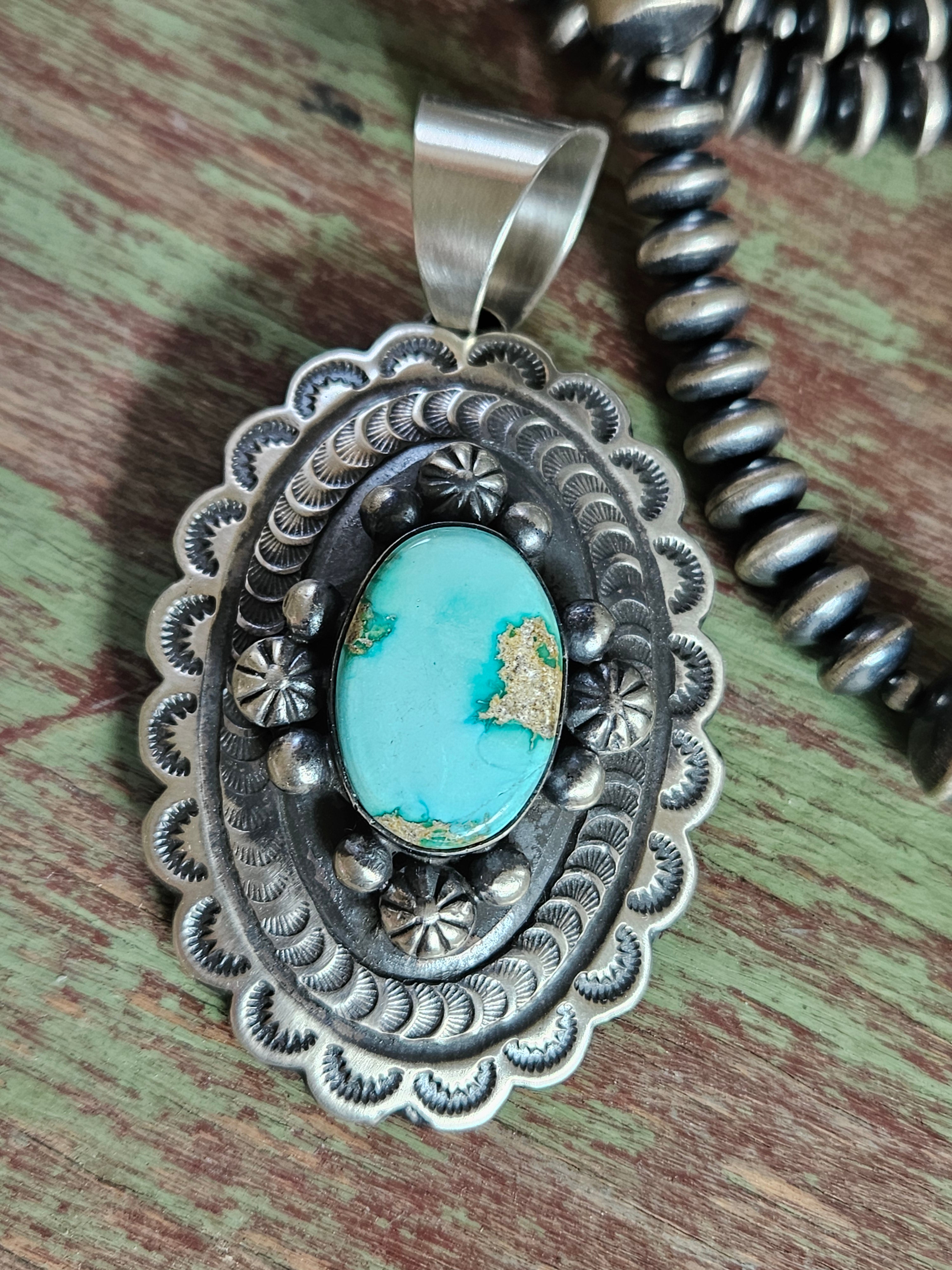 Chimney Butte Turquoise Concho Pendant