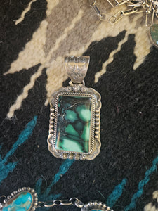 Emerald Rose Variscite Pendant
