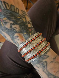 Coral 3 Row Snakeeye Cuff SALE