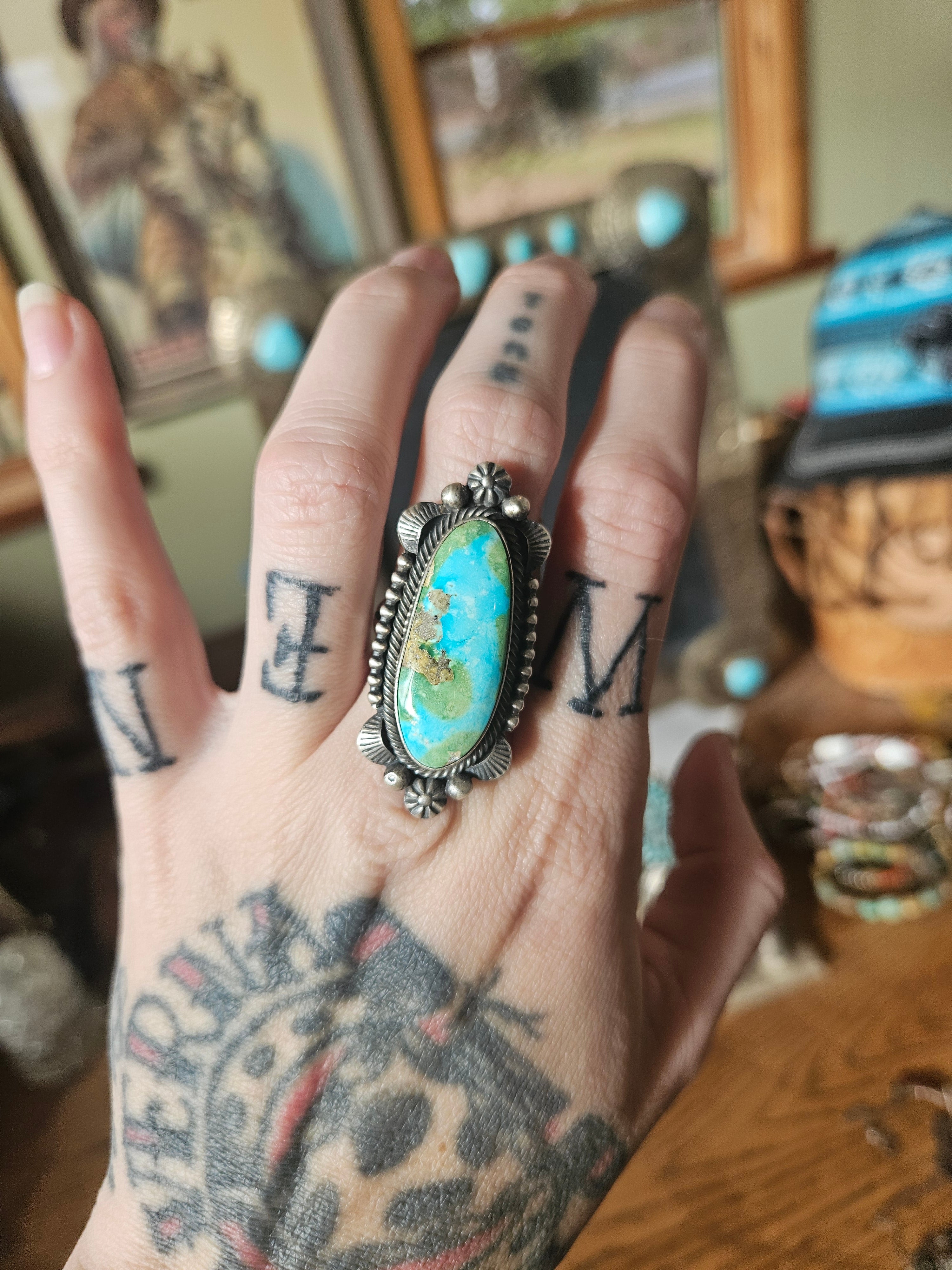 Heavy Sonoran Turquoise Ring