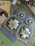 Silver Cross BIG Concho Earrings SALE
