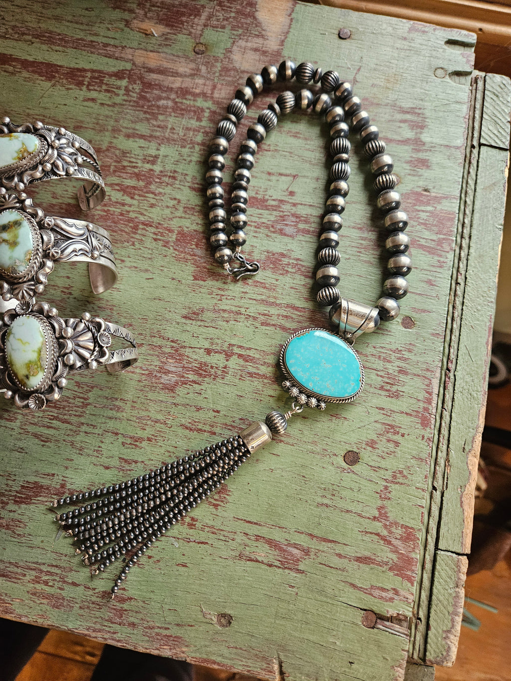 Turquoise Tassel Necklace SALE