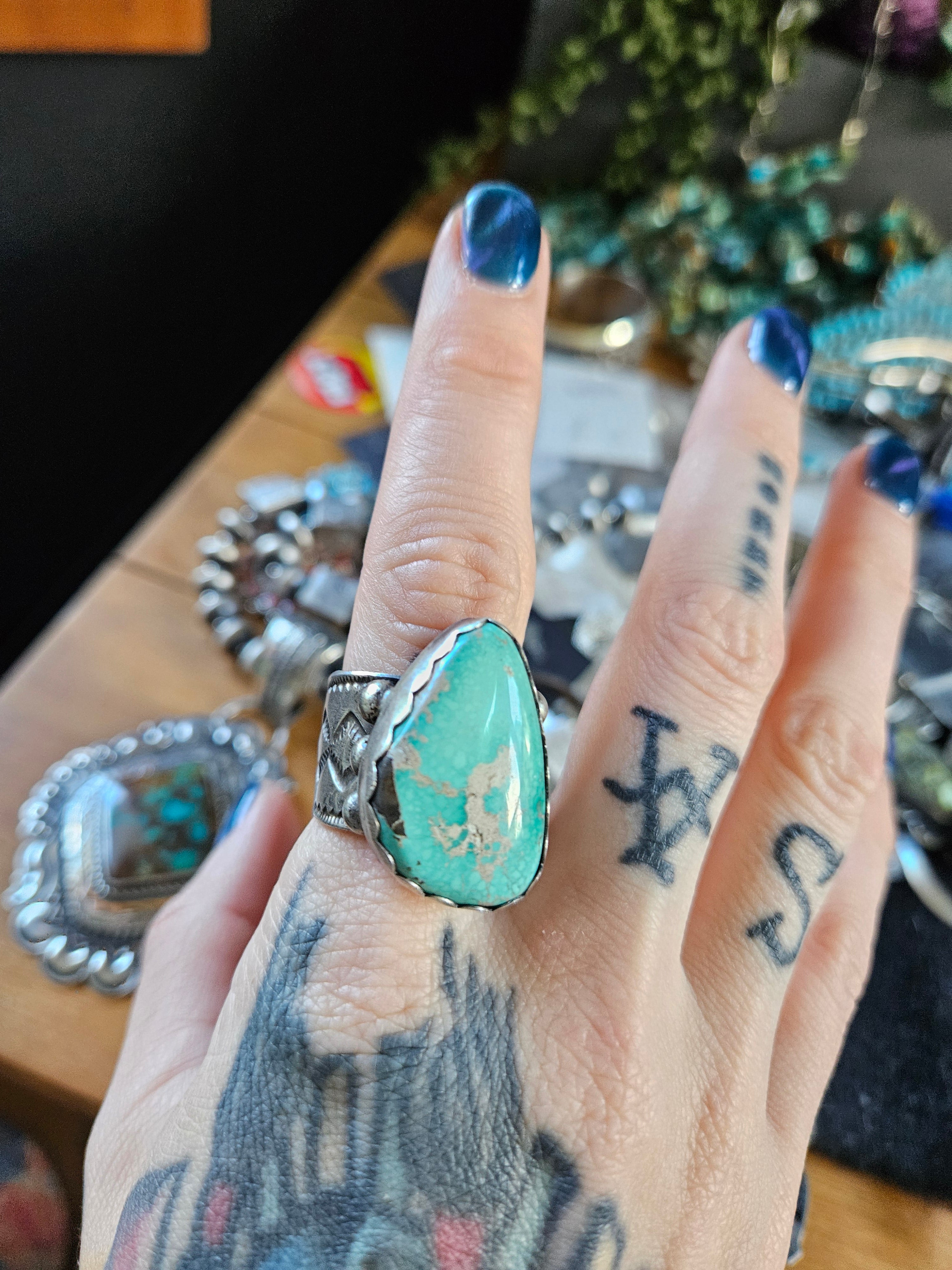 Heavy Royston Turquoise Men's Ring Size 10