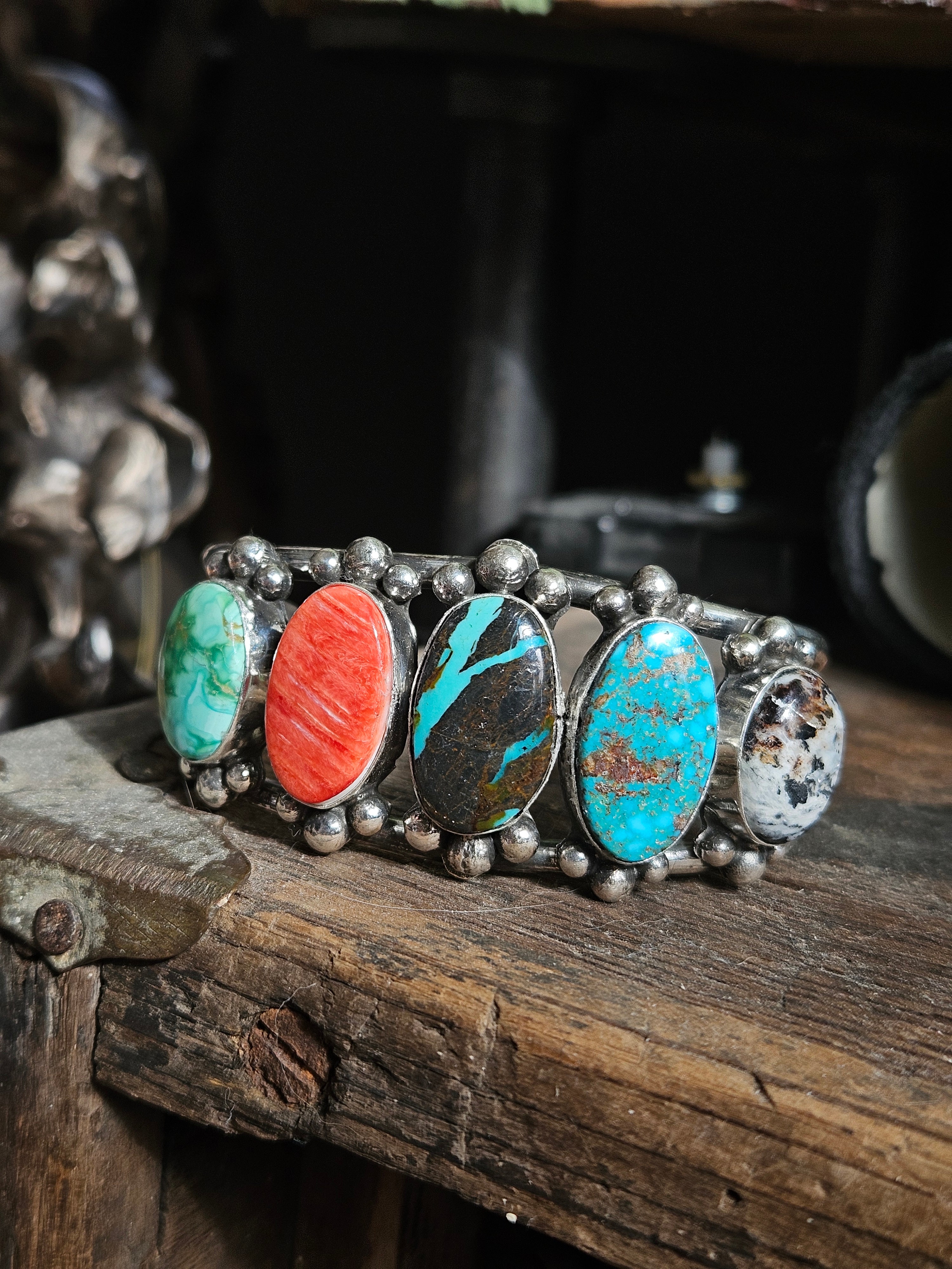 Heavy Sterling Rainbow Cuff