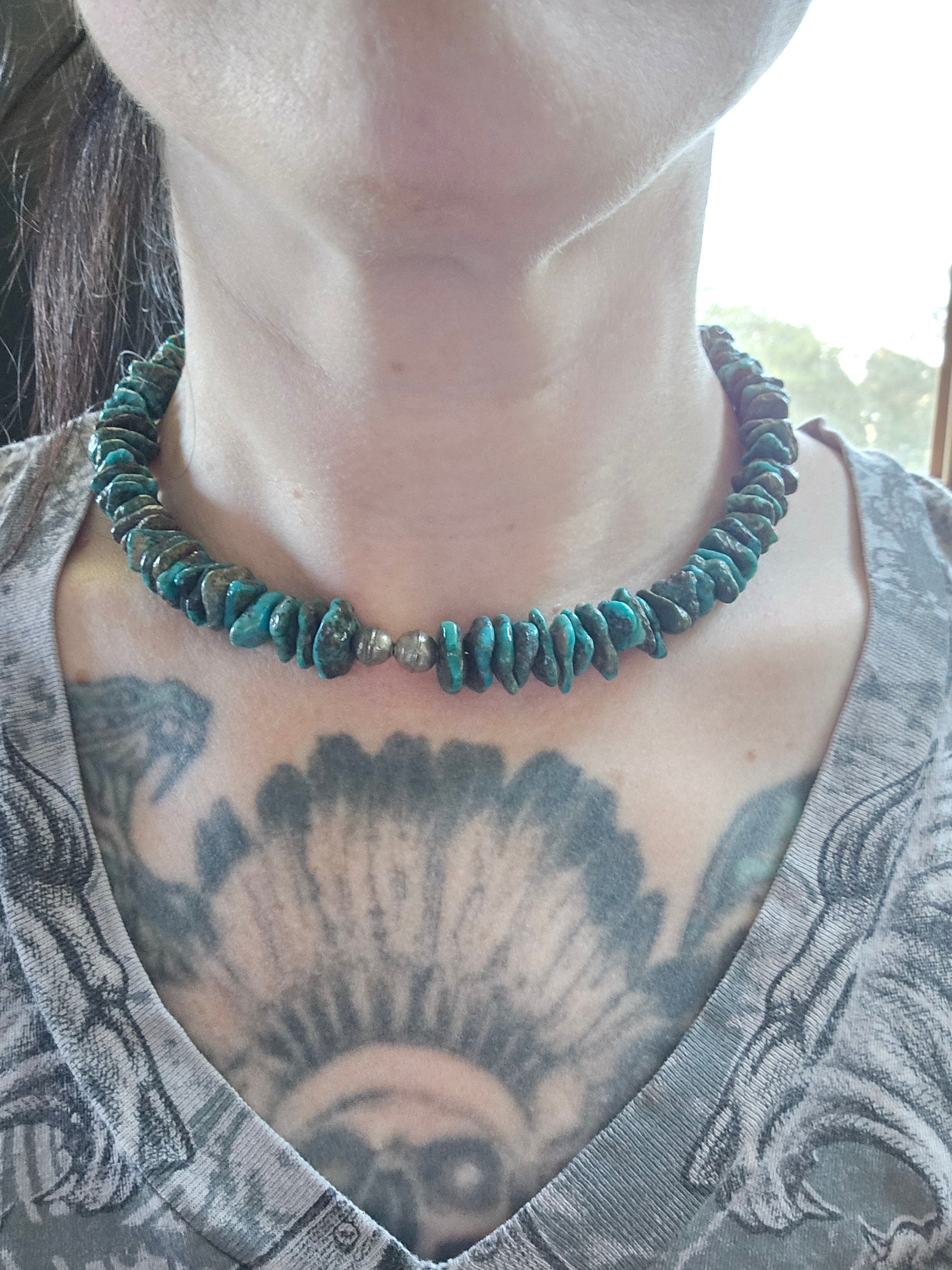 Turquoise Chunk Choker Necklace