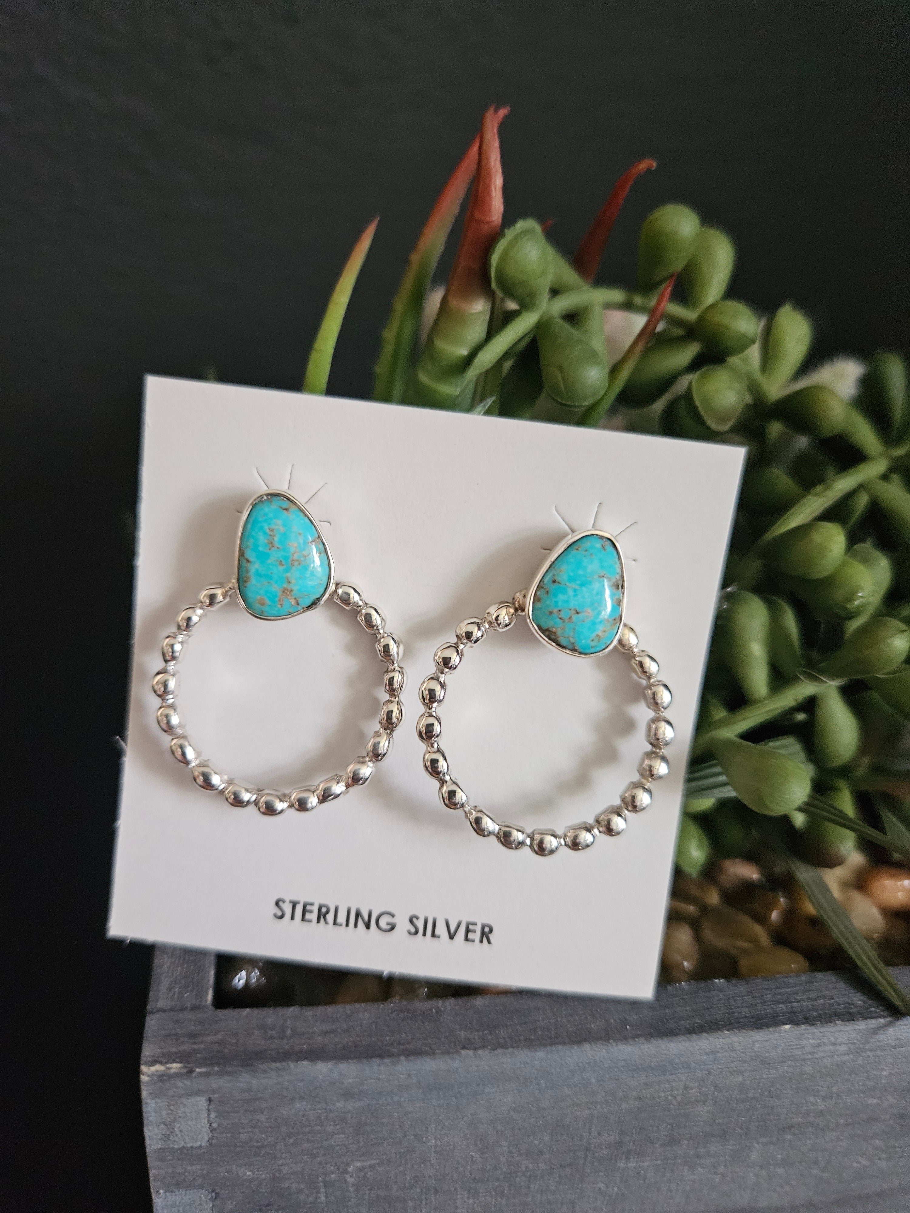 Turquoise Circle Earrings