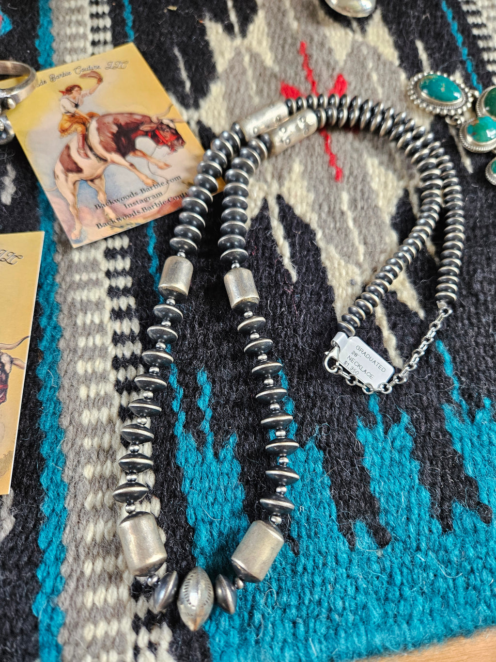 Navajo Pearls 28" Rondelle Disc and Barrel Beads SALE