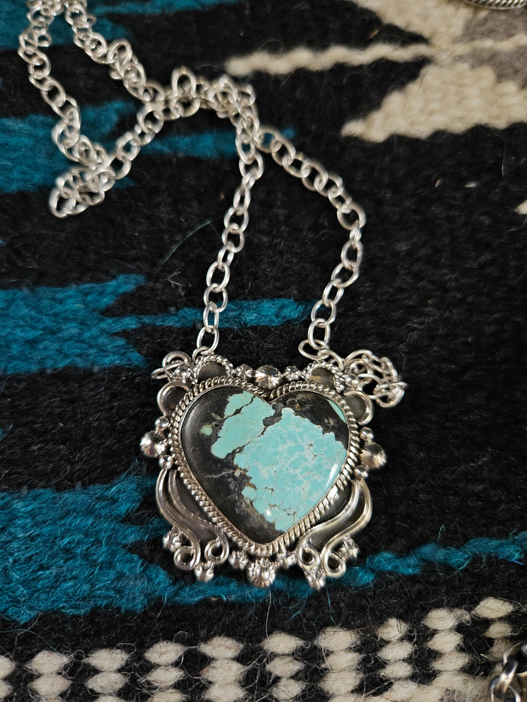 Big Chunky Turquoise Heart Necklace