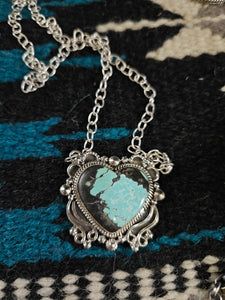 Big Chunky Turquoise Heart Necklace