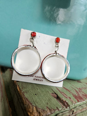 Coral Hoop Earrings