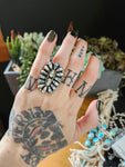 White Buffalo Cluster Ring Size 8.5