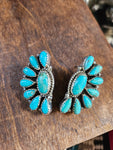 Turquoise Half Cluster Earrings