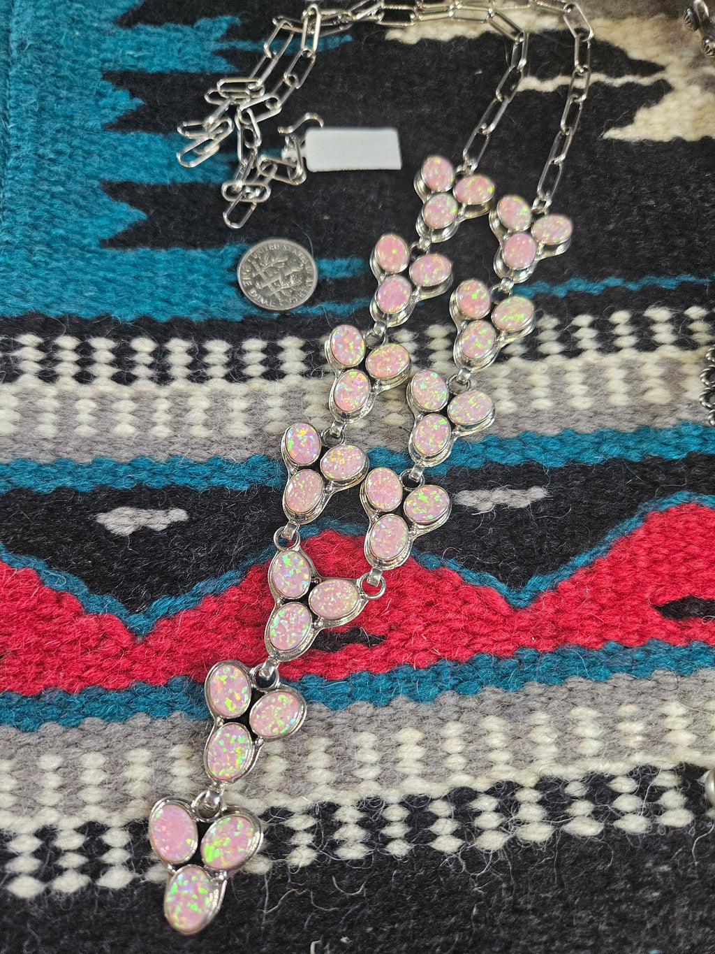 Pink Opal Lariat Necklace SALE