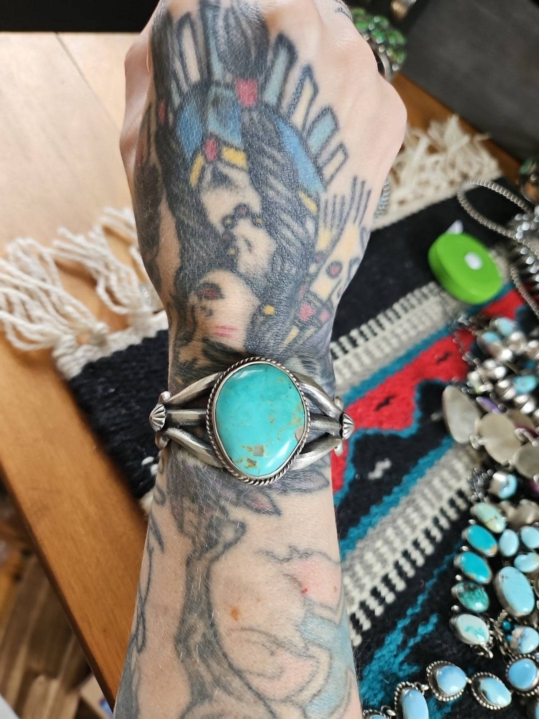 Sandcast Turquoise Chimney Butte Statement Cuff SALE