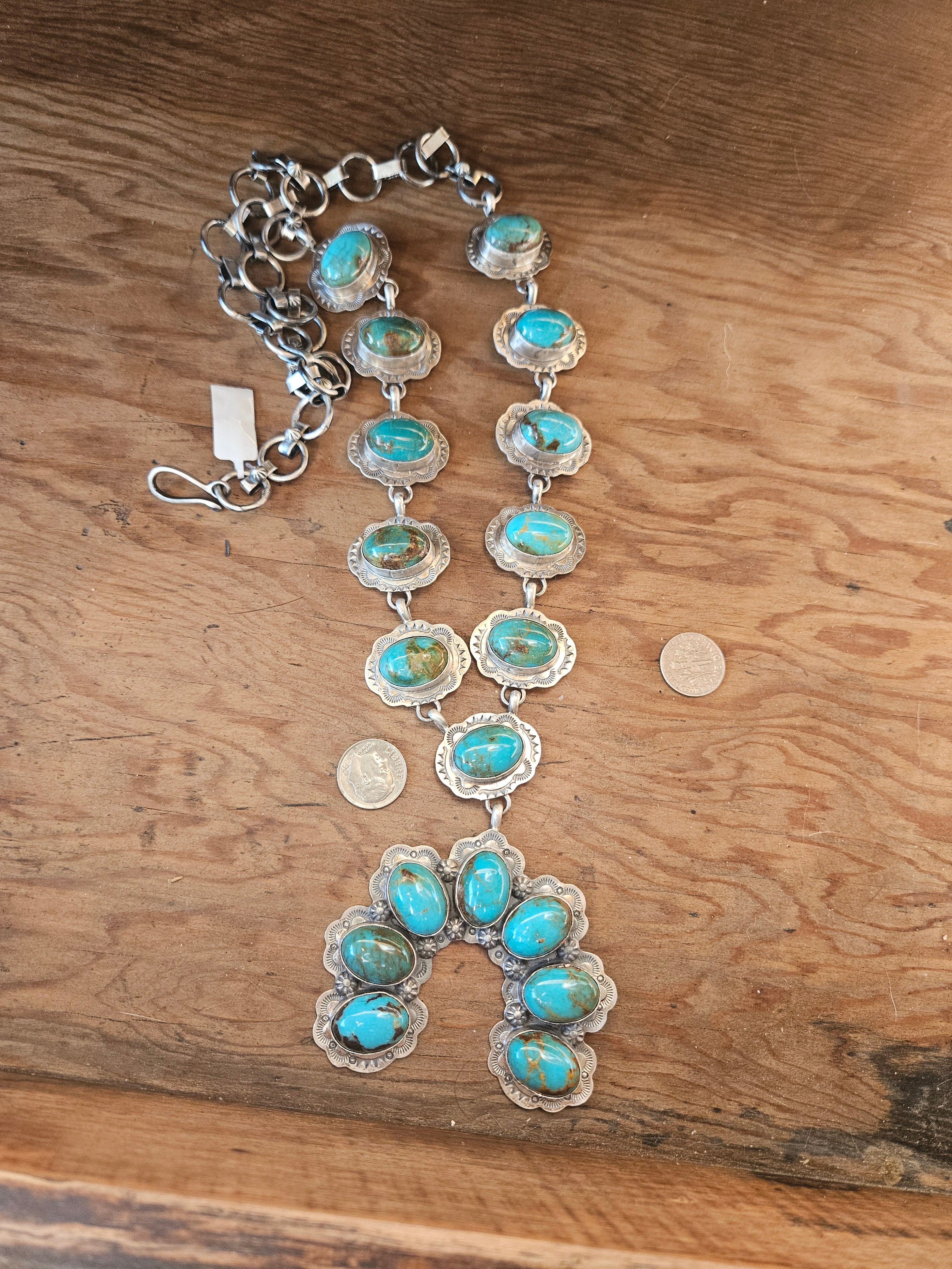 Turquoise Squash Blossom Necklace