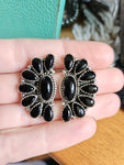 Onyx Half Cluster Earrings