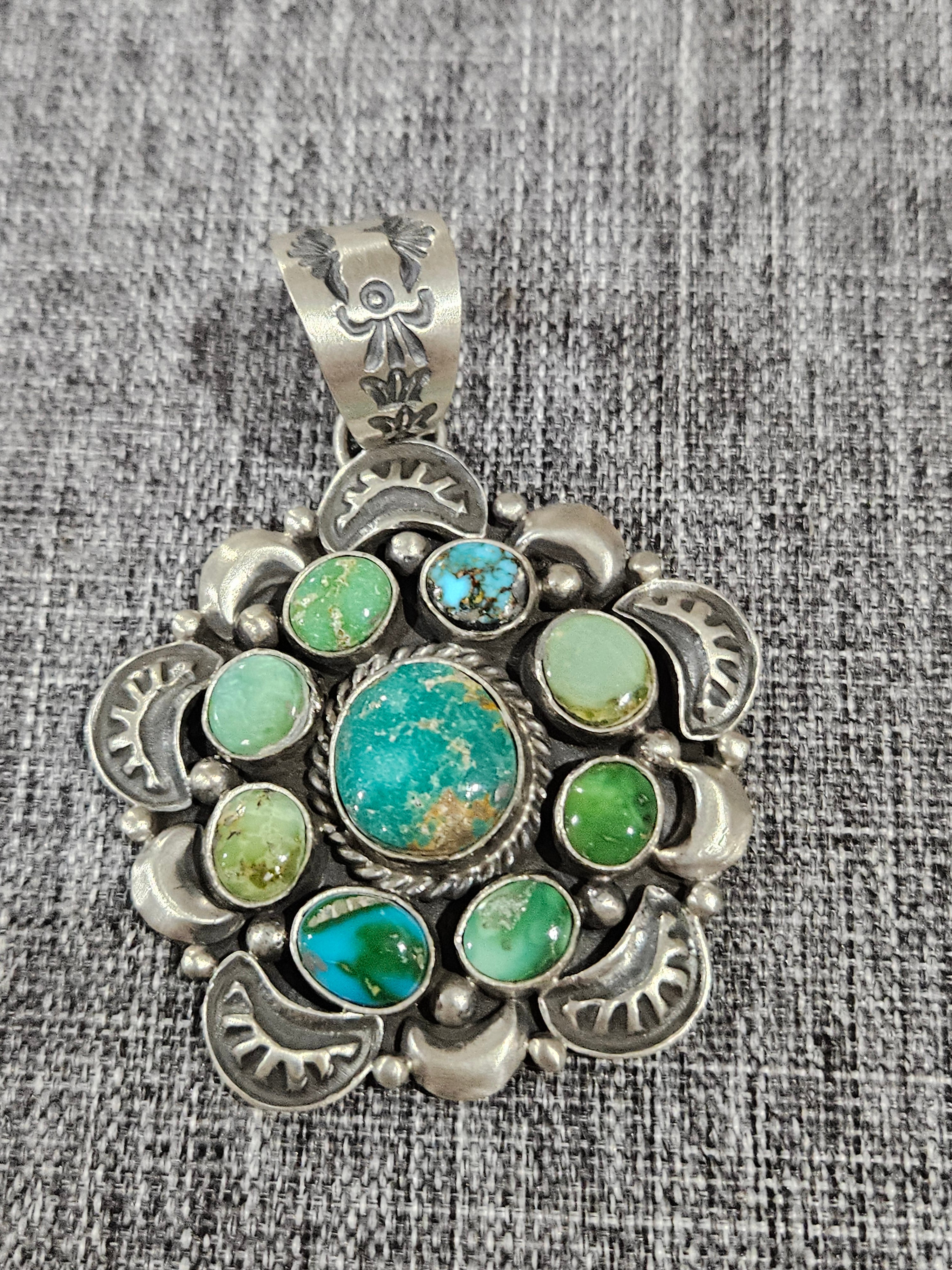 Sonoran Gold Turquoise Cluster Pendant