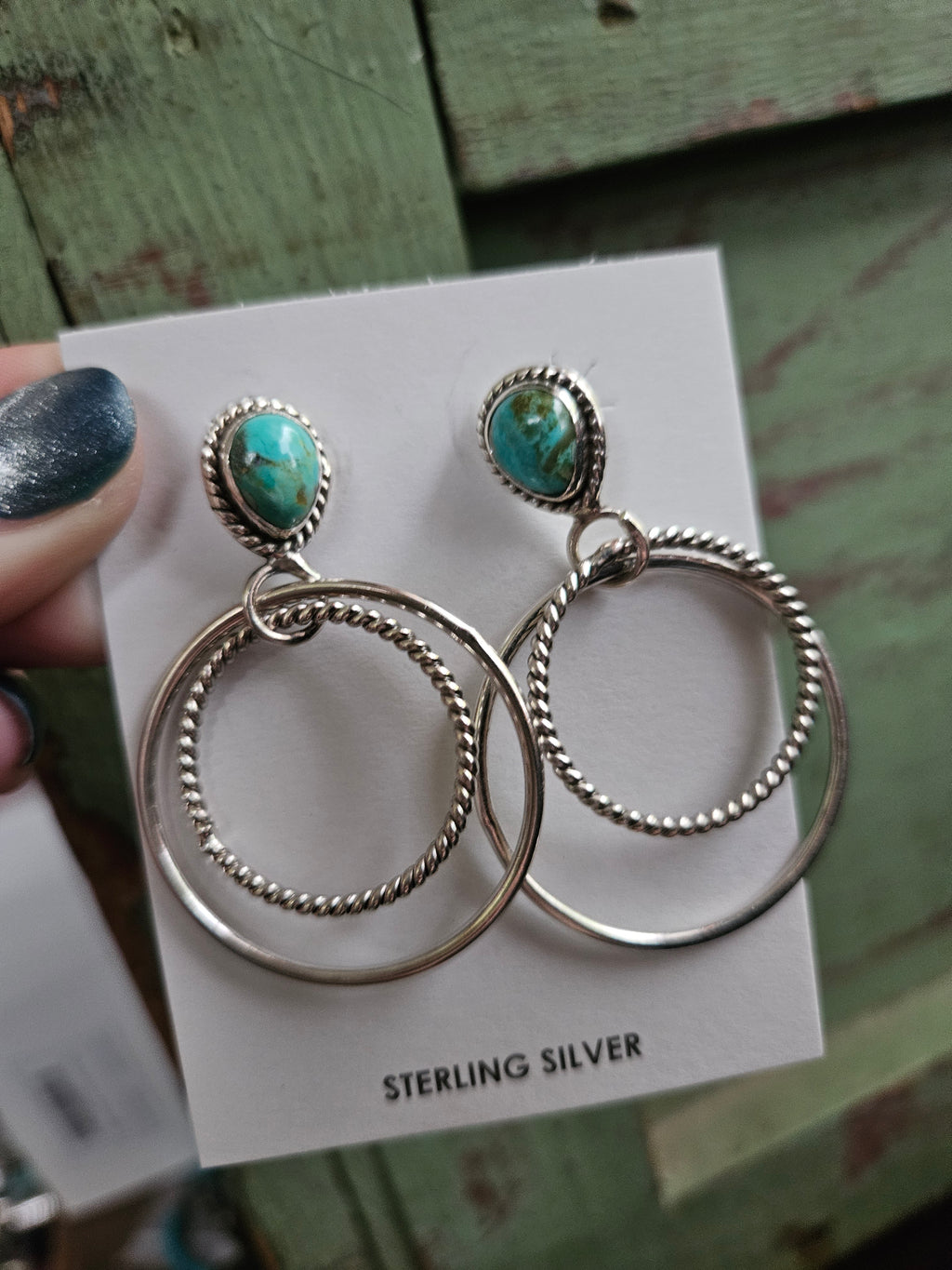 Turquoise Double Hoop Earrings