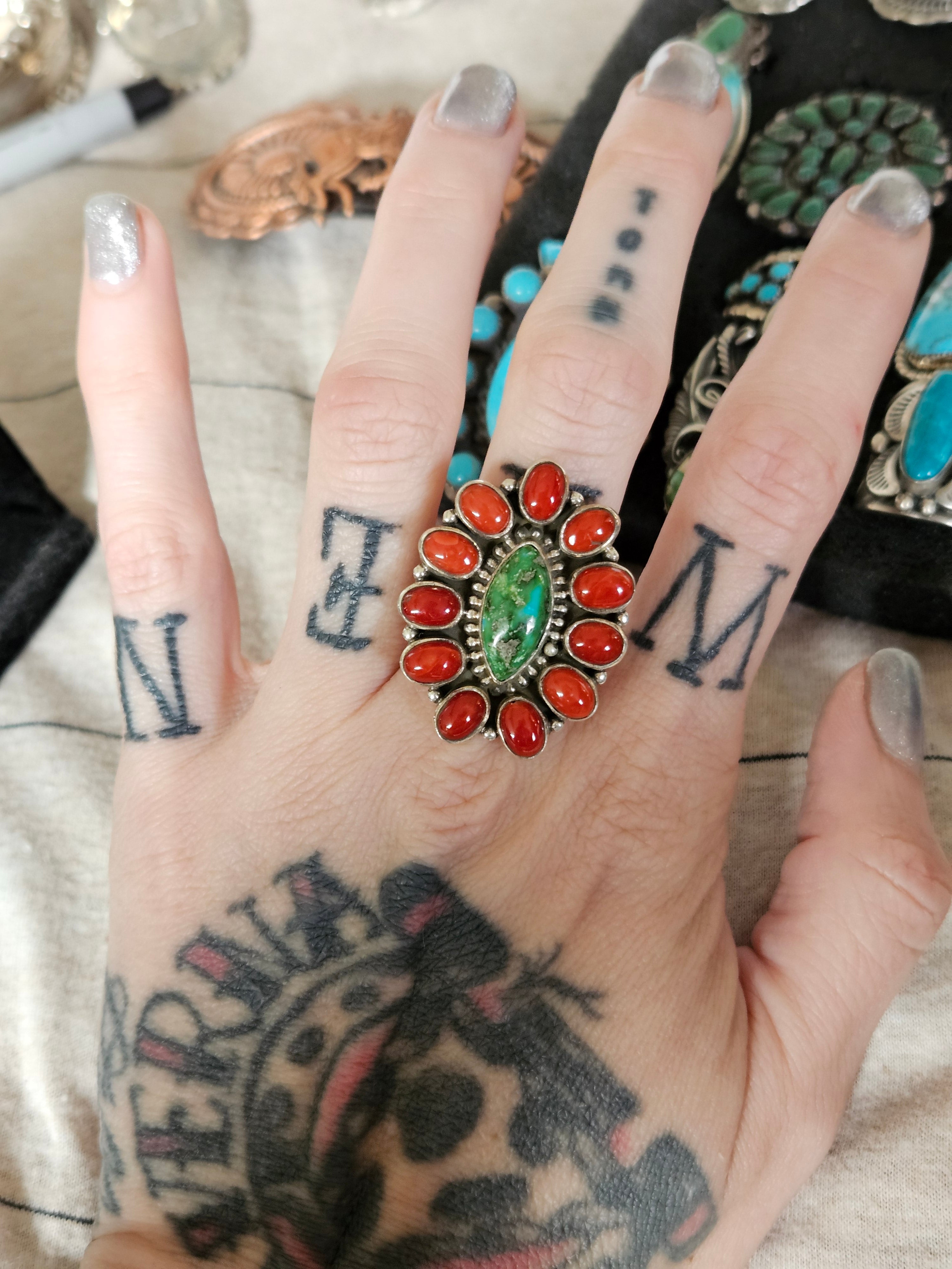 Sonoran Gold and Coral Ring