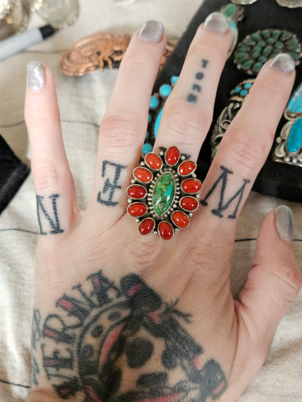 Sonoran Gold and Coral Ring