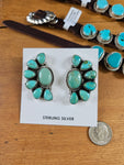 Green Half Cluster Earrings