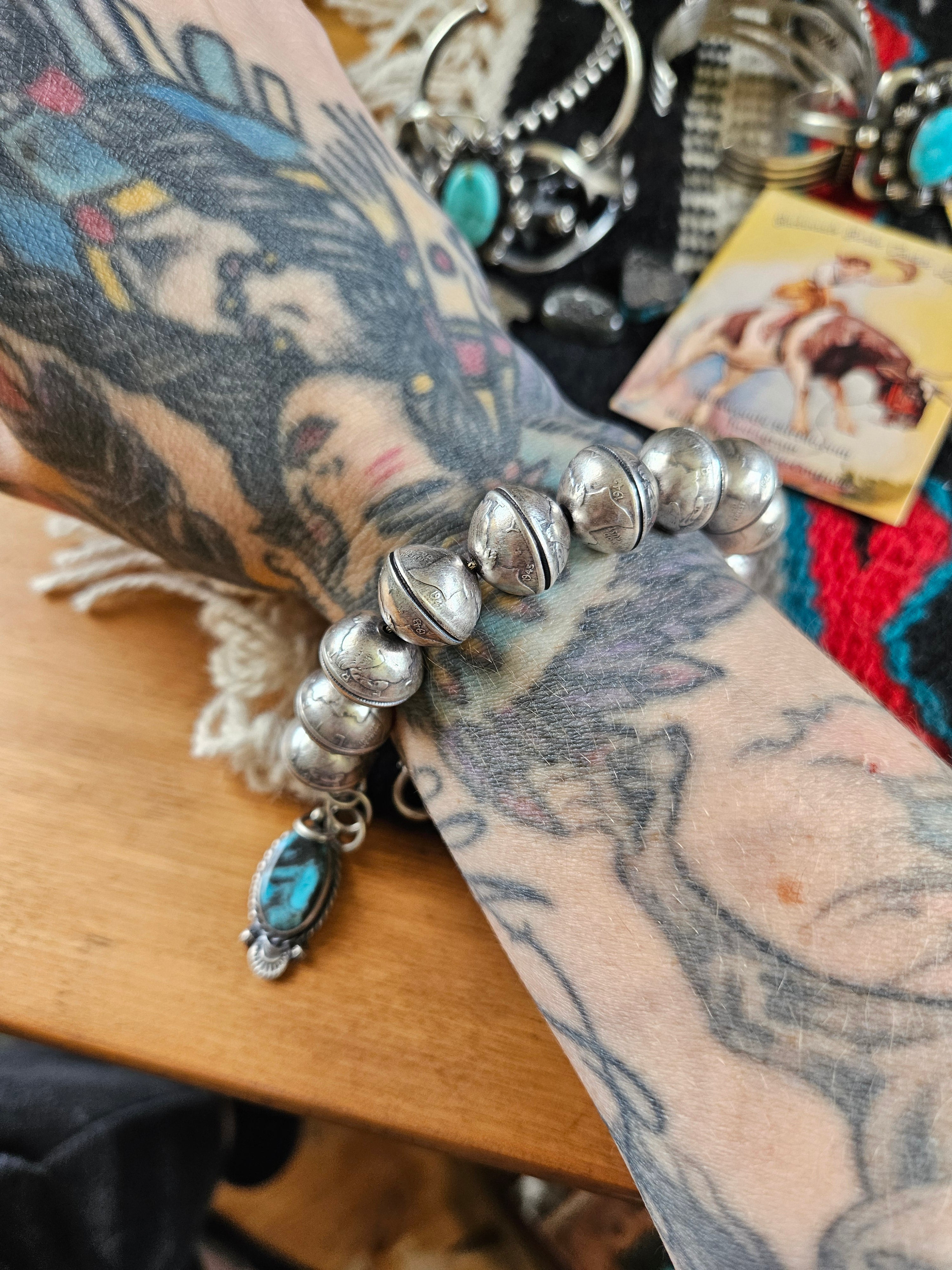 Mercury Dime Turquoise Bracelet SALE