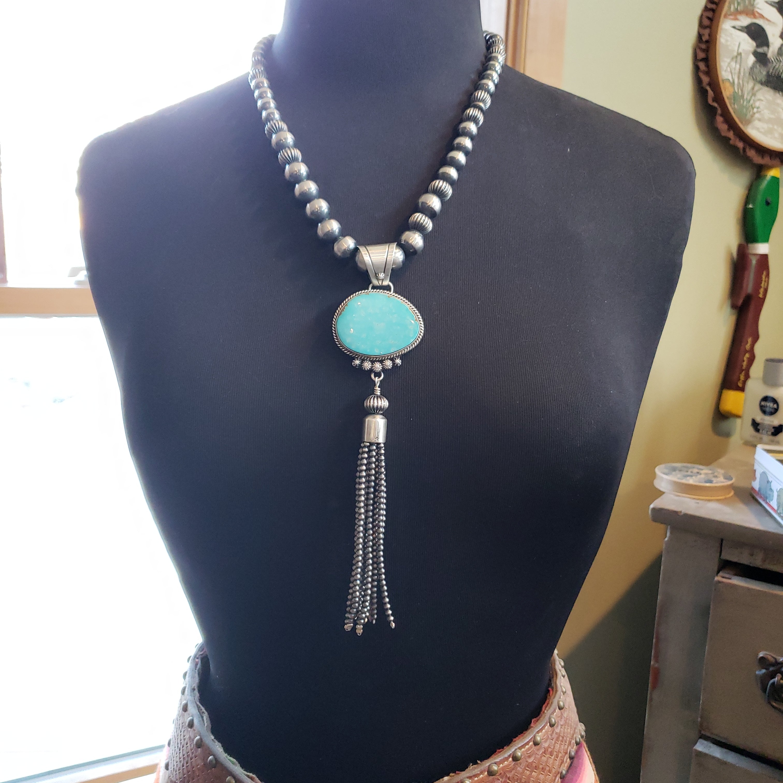 Turquoise Tassel Necklace SALE